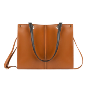 Zimbay Elegant Leather Tote Bag Brown