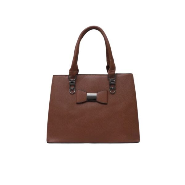 Jinglz Classic Brown Leather Tote Bag for Women