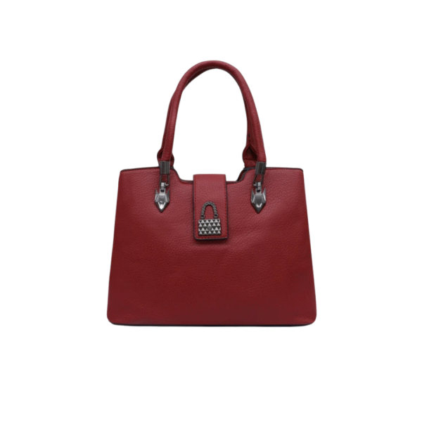 Jinglz Elegant Maroon Leather Tote Bag for Women
